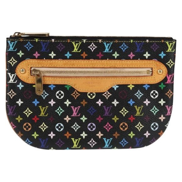 LOUIS VUITTON Monogram Multicolor Pochette GM Pouch Black M60027 LV Auth 127036V - Picture 5 of 15
